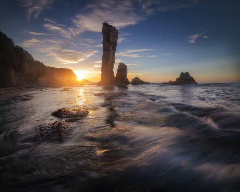 приморский край море солнце рассвет владивосток заповедник скалы Заповедная безмятежностьphoto preview