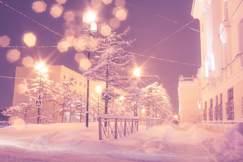 магадан, вечер, снег, зима, метель,север, холод, снегопад Вечерний Магаданphoto preview