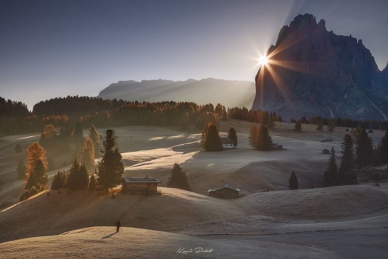 Shooting sunrise in Alpe di Siusiphoto preview