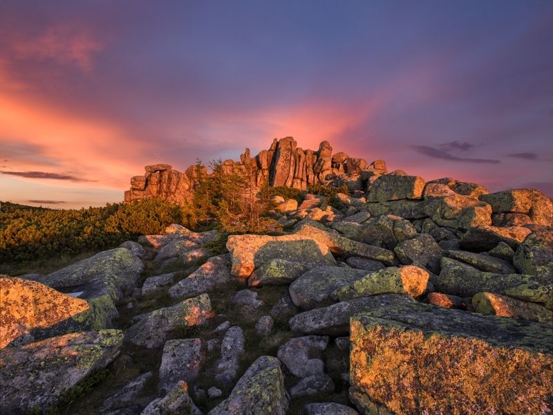 sunset, czech, chzechia, krkonoše, giant moutains Sunset on the rocks..photo preview
