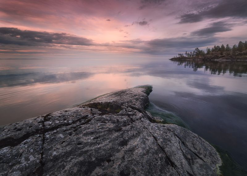 ладожское озеро, ладожские шхеры, природа, пейзаж, ладога, nature, landscape, reflections Ладога на закатеphoto preview