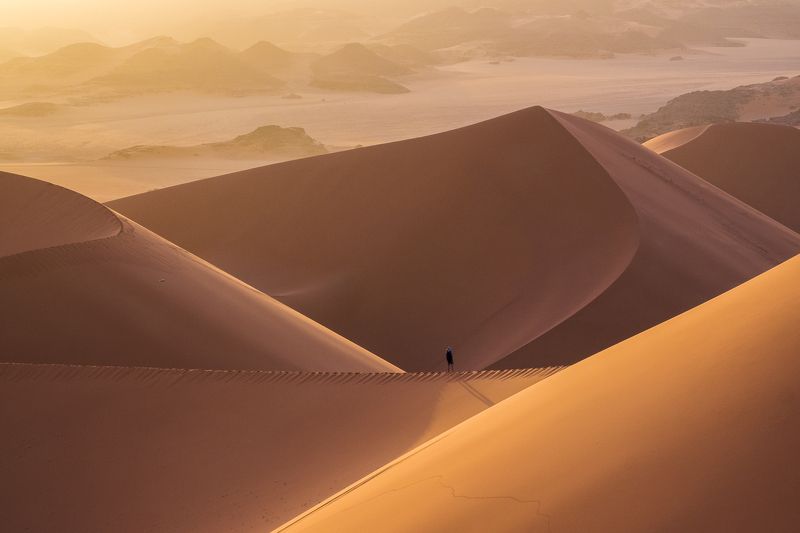 алжир, сахара, тадрарт, мерзуга, дюна, песок, рассвет Tin Merzougaphoto preview