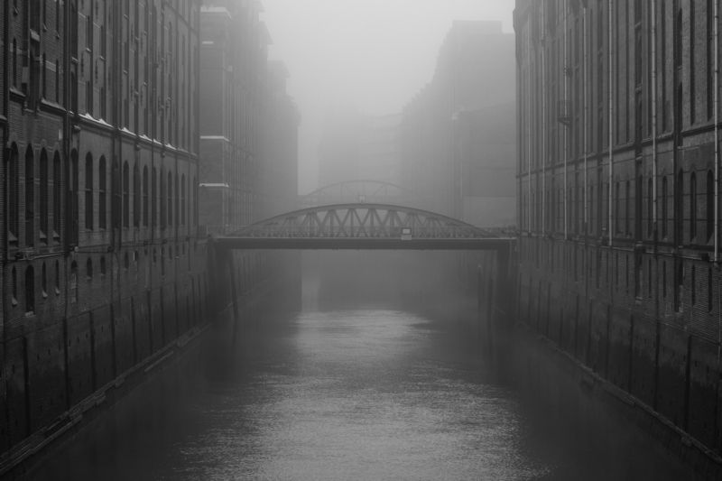 fog, mist, fleet, bridge, water, haze, mist, hamburg November Fogphoto preview