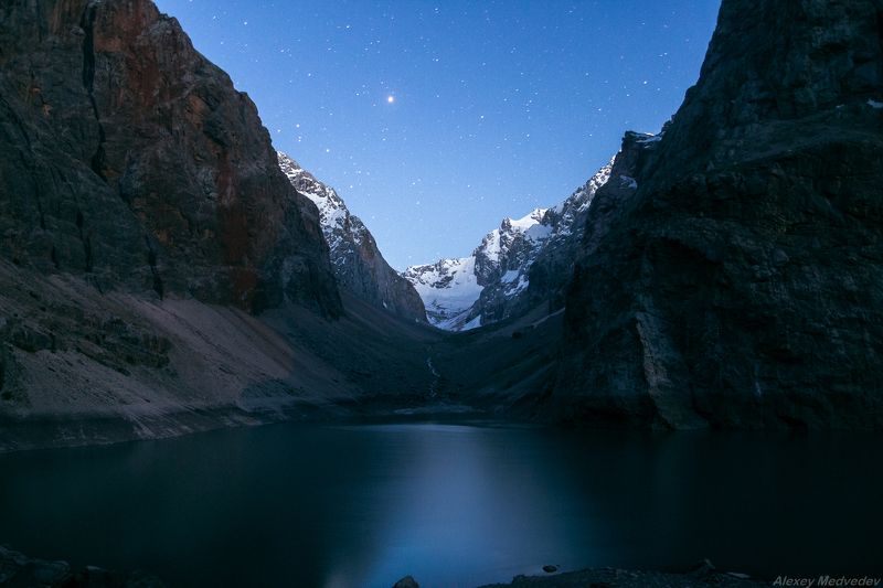 горное, горы, озеро, скалы, снег, Таджикистан, фаны	 Ночное Аллоphoto preview