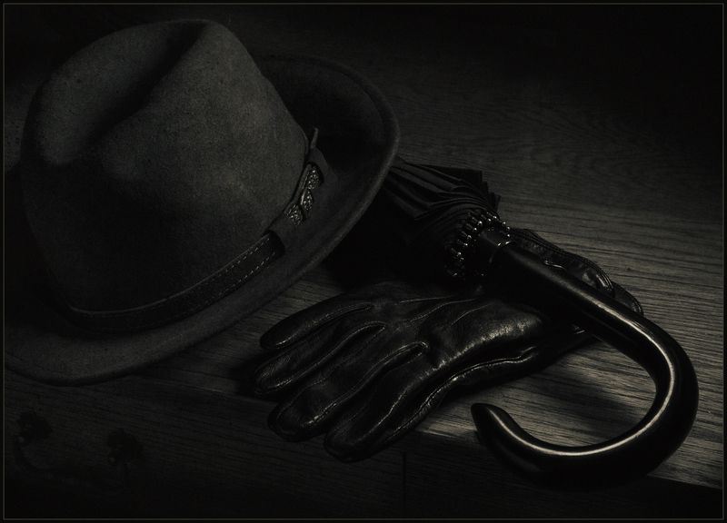 перчатки, зонт, шляпа, натюрморт ***photo preview