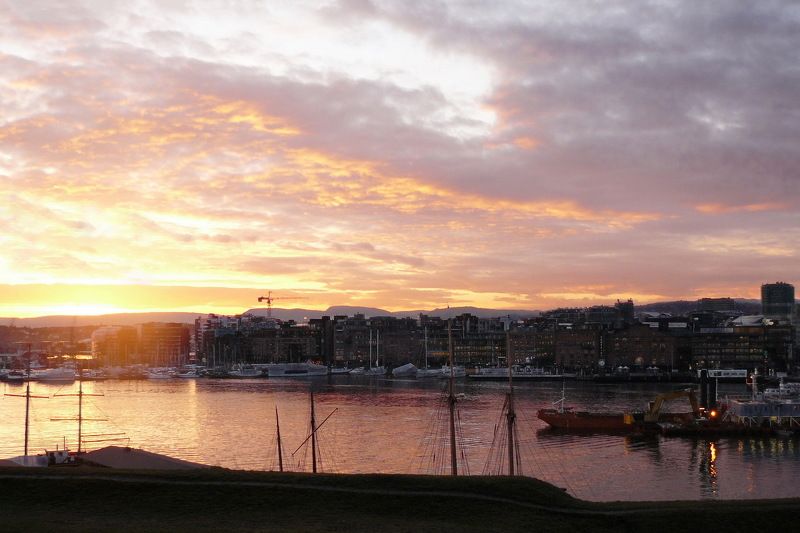 oslo, city, travel, путешествие, осло, закат Oslo city фото превью