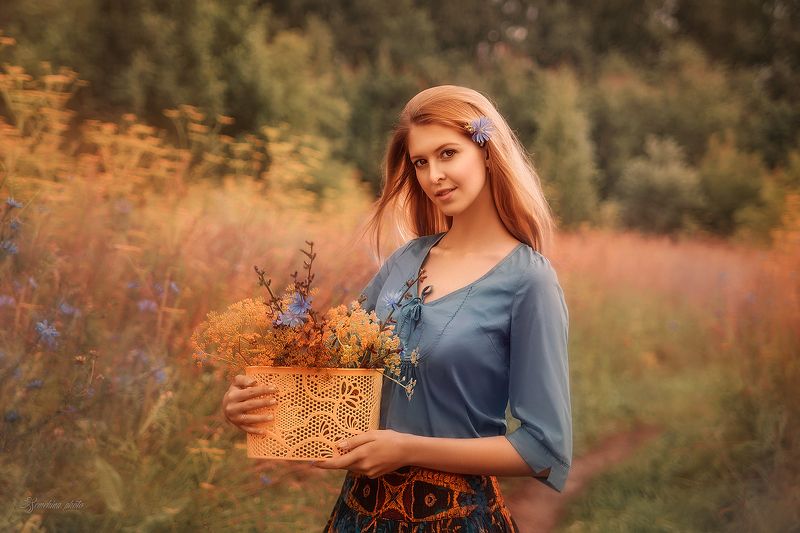 девушка, портрет, лето, закат, girl, portreit, summer, sunset photo preview