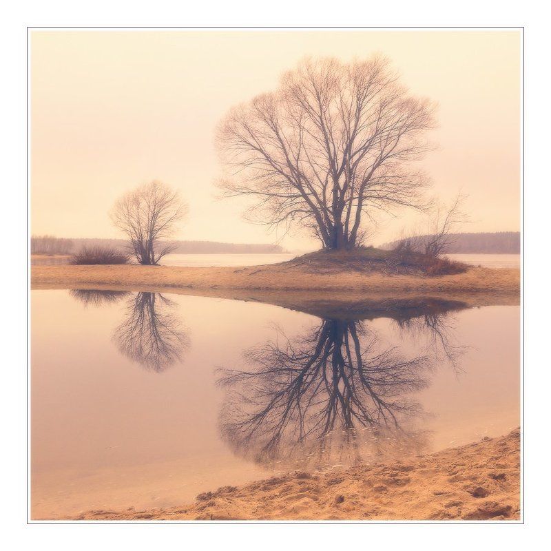 осень, пейзаж, утро, озеро осенний этюдphoto preview