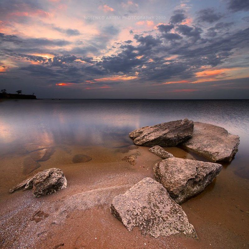 пейзаж, закат, камни, каховка ***photo preview