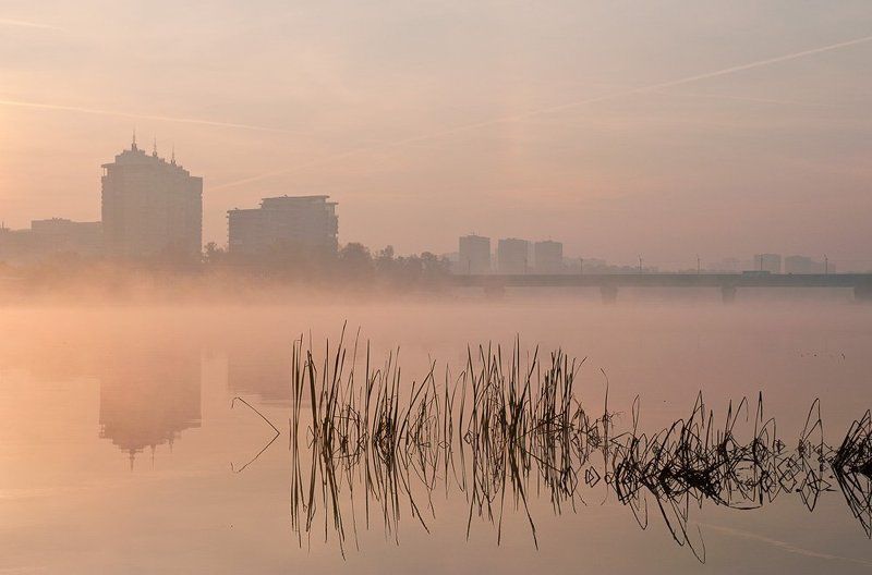 киев,русановка,гидропарк,мост метро,осень,восход, Магия рассвета..photo preview