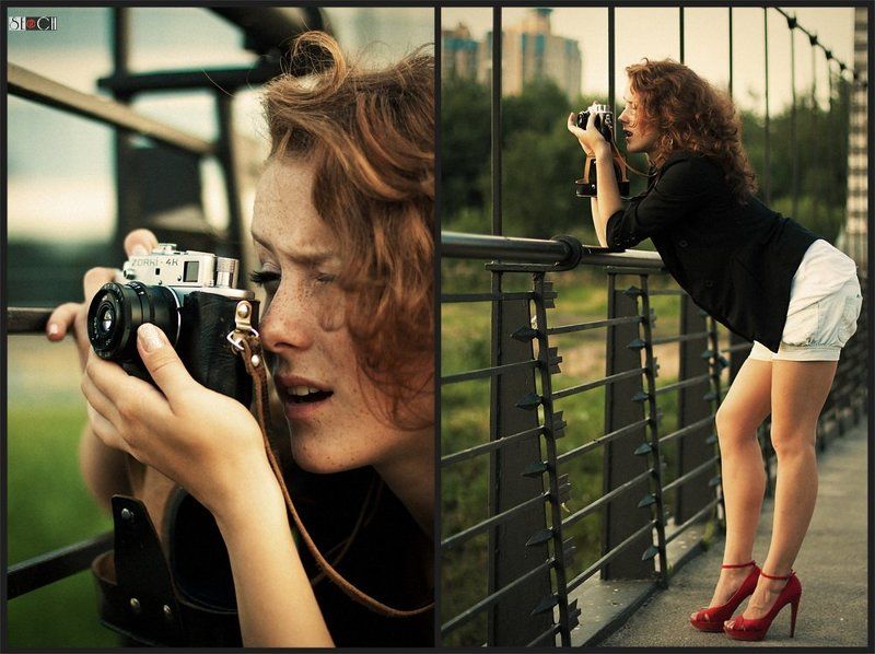 улица, лето, девушка, фотограф, зоркий Фотографиня :)photo preview