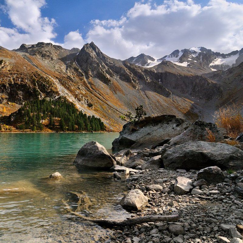 россия,  горный алтай, усть-коксинский район, катунский хребет, верхнее мультинское озеро, мульта Верхнемультинское озероphoto preview