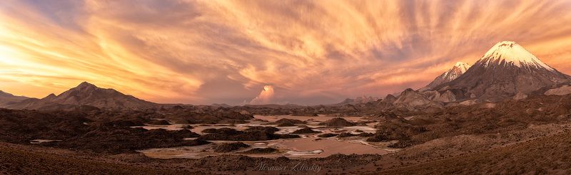 чили, закат, лагуна котакотами Симфония заката фото превью
