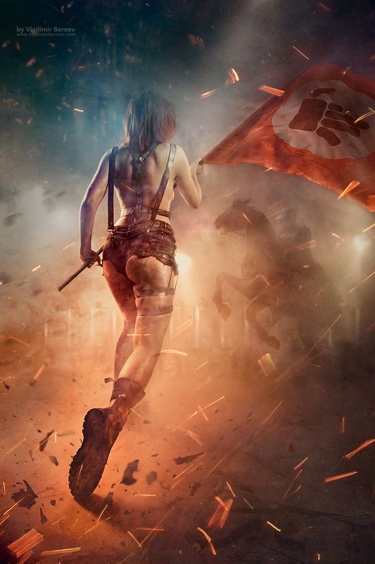 арт-ню, владимир бероеа, vladimir beroev, ню, nude, boduart, фотосессия, beauty, бьюти, бодиарт, голая, naked, фотосет Five Finger\'s Revolution. Scene 4.The Policephoto preview