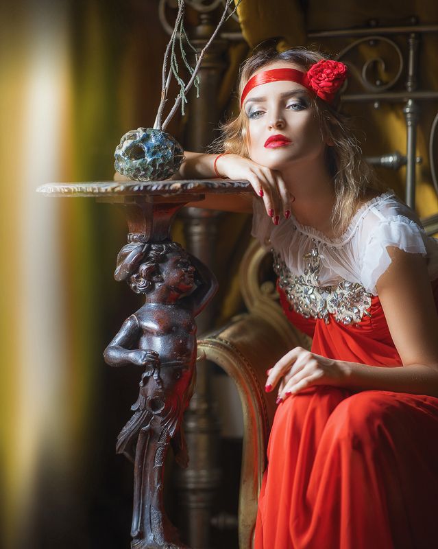 зеркало, портрет, девушка, ретро, золото Зазеркальный декаданс (отражение) фото превью