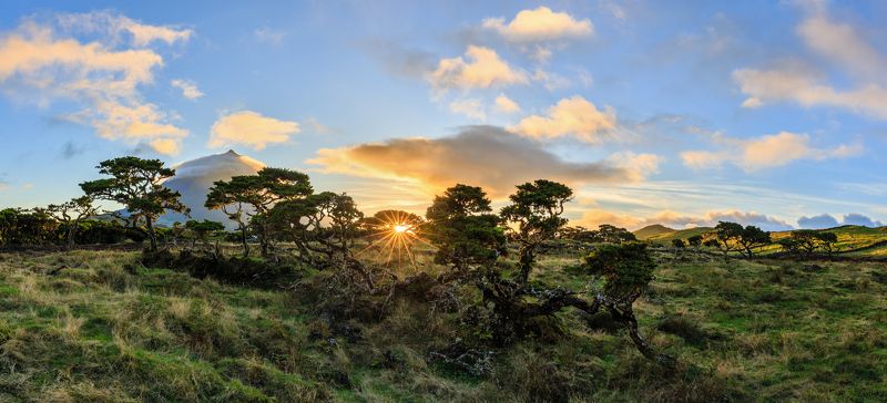 azores, pico, vulcan pico, sunset Volcano Picophoto preview