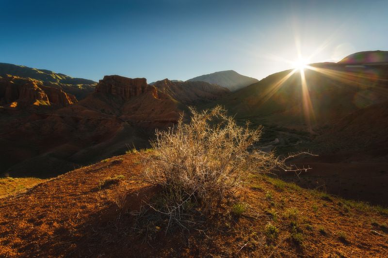 киргизия, кыргызстан, средняя азия, горы, каньон, скалы, пейзаж, лето, ущелье, каньон, закат, вечер Неизведанная Киргизияphoto preview