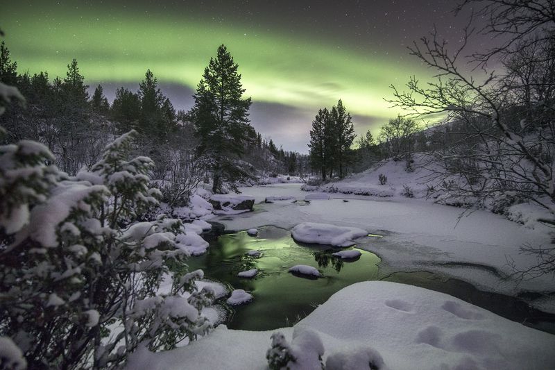 мурманская область Зелёный оттенок ночиphoto preview