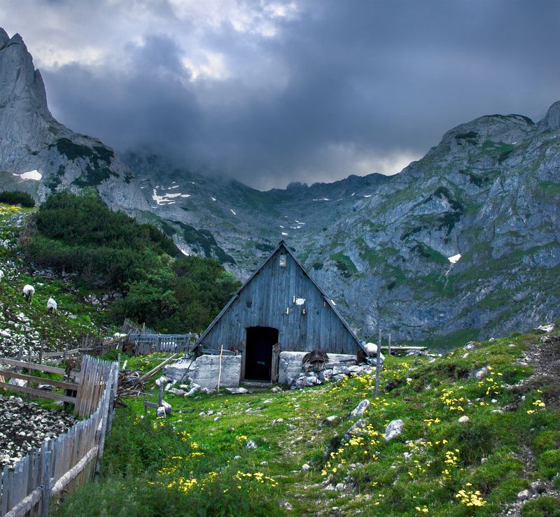 montenegro, durmitor, mountain, hut, wooden, lodge, черногория, дурмитор, гора, хижина, деревянная, домик, Mountain lifephoto preview
