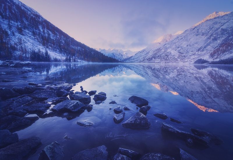 Морозное утро на Среднем Мультинском озереphoto preview