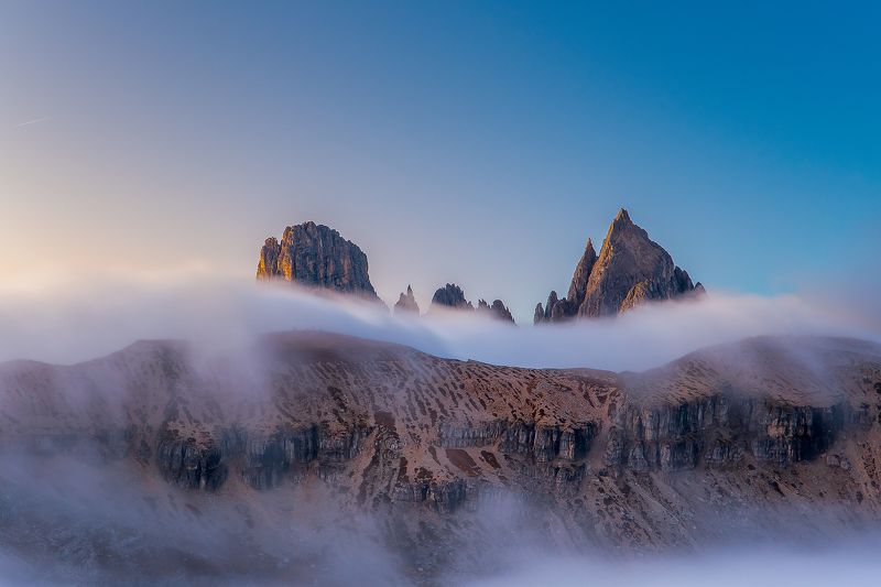 dolomites,dolomiti,dolomiten,tyrol,europe,cortina,auronzo,travel,moutain,moutains,fog,foggy,mist,misty,tre cime,national,park,tirol,italien,alpen,alps,italy, Foggy moutains.photo preview
