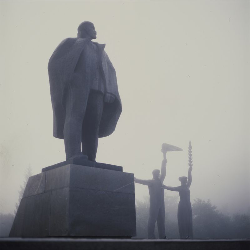novosibirsk, statue, fog, lenin, russia, ussr Lenin Fogphoto preview