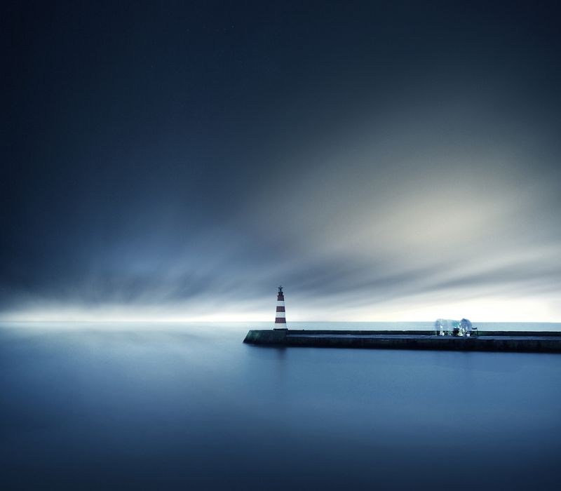 Lithuania, lighthouse, fisherman, long exposure *photo preview