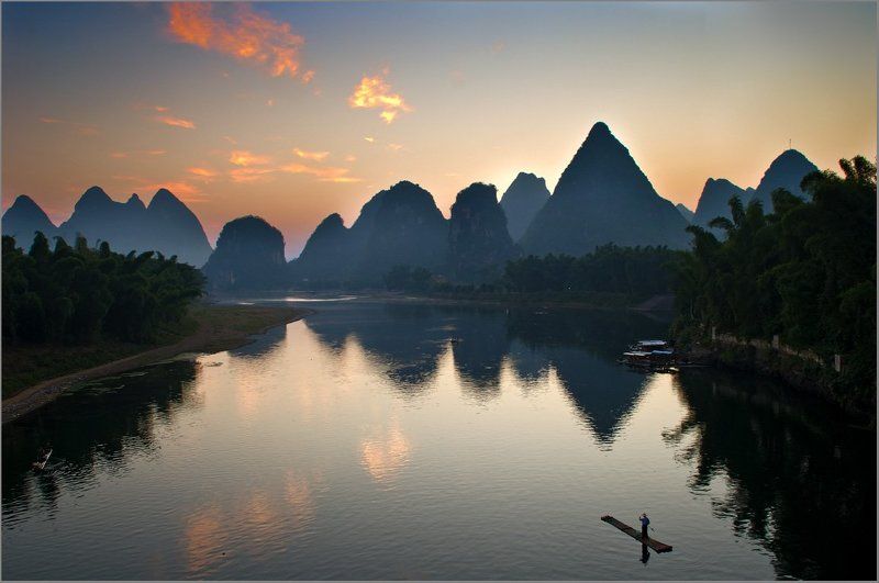 li,lijiang,yangshuo,яншо Восход на реке Лиphoto preview