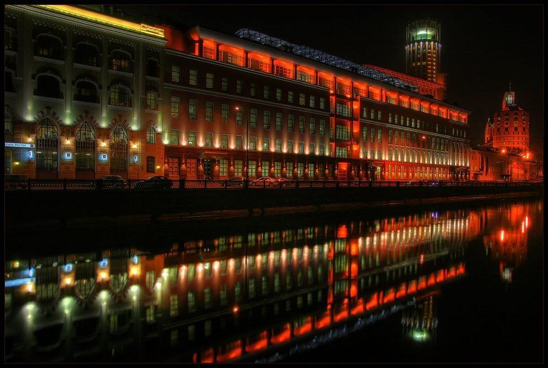 москва, ночь, отражения цвет ночиphoto preview