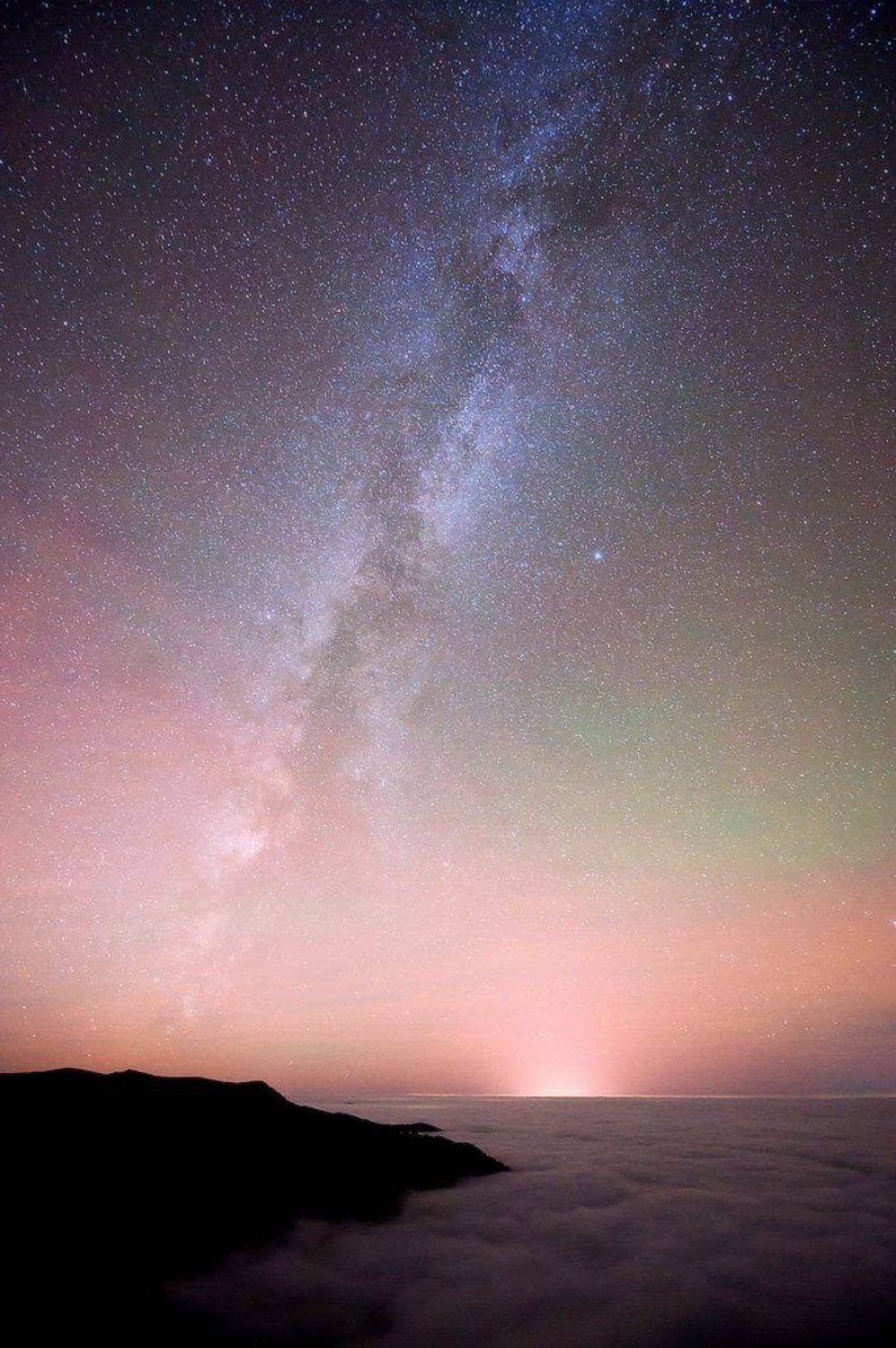 горы,облака,ночь,звезды,млечный путь, Тодосой Руслан