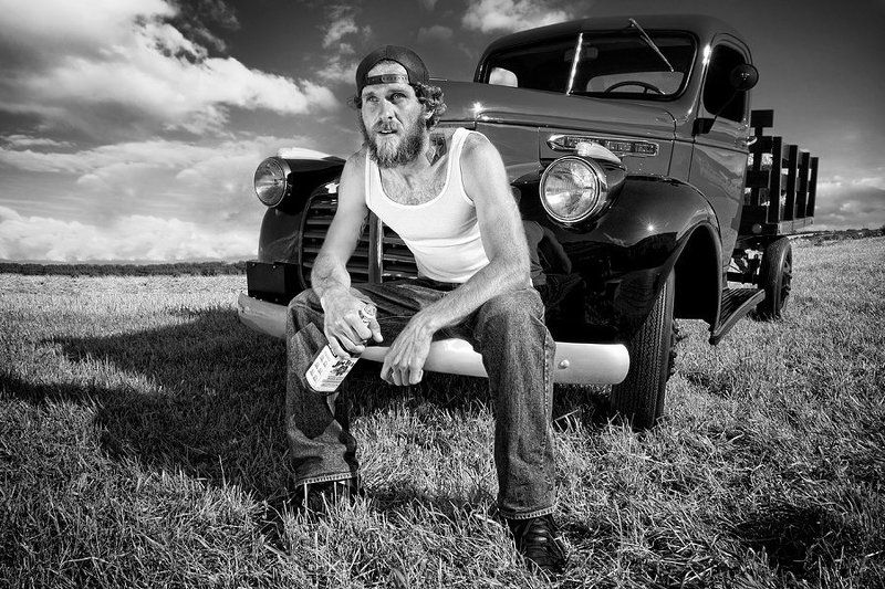 man, car, gmc, vintage, farmer GMCphoto preview