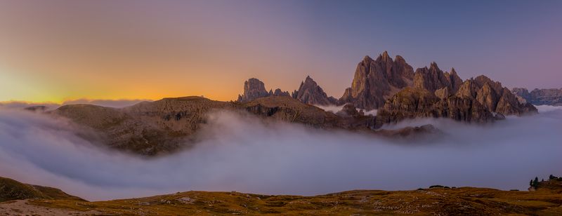 moutains,alpen,tyrol,trentino,auronzo,dolomiti,dolomity,dolomites,dolomiten,italy,italia,fog,mist,panorama,landscape,europe,moutain,sunrise, Dolomites at Italien Alpsphoto preview