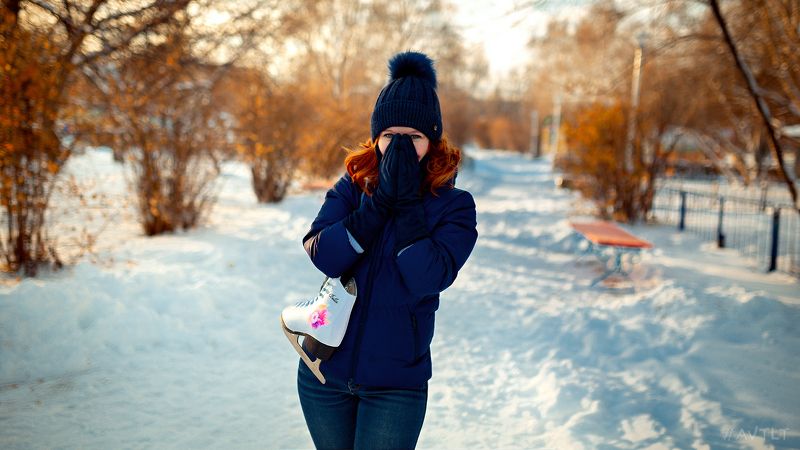 зимнее фото, морозный день, морозно,на каток, фигуристка, фигурное катание, уличный портрет, уличное фото Аннаphoto preview