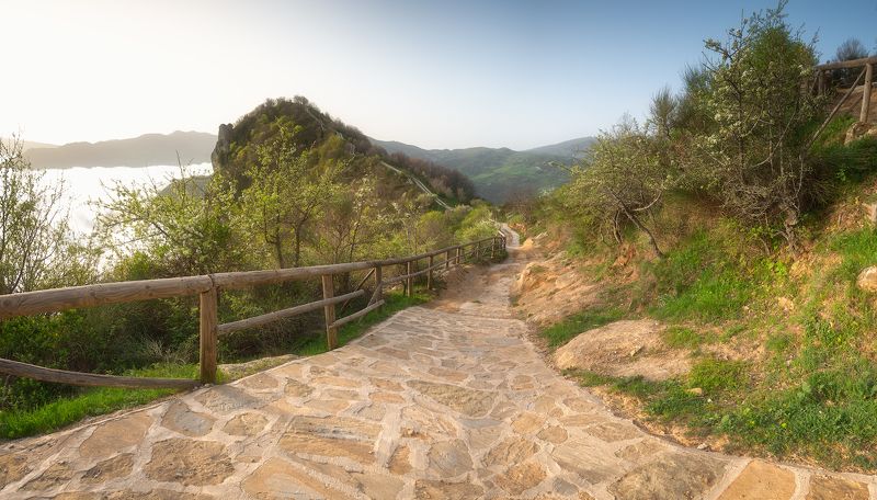 италия пейзаж панорама рассвет  Тёплое итальянское утроphoto preview