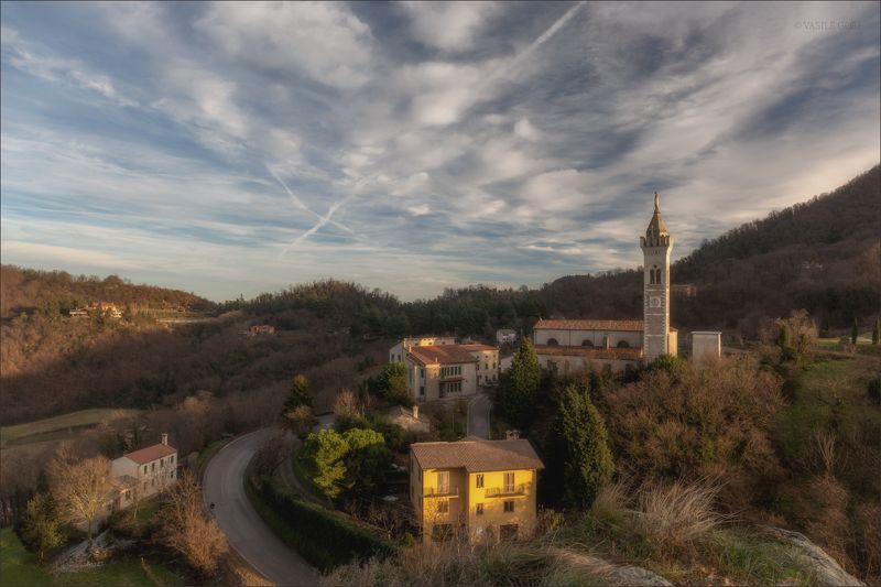 italy,colli euganei,италия,castelnuovo,эвганские холмы,пейзаж,зима,венето,церковь,свет Castelnuovophoto preview