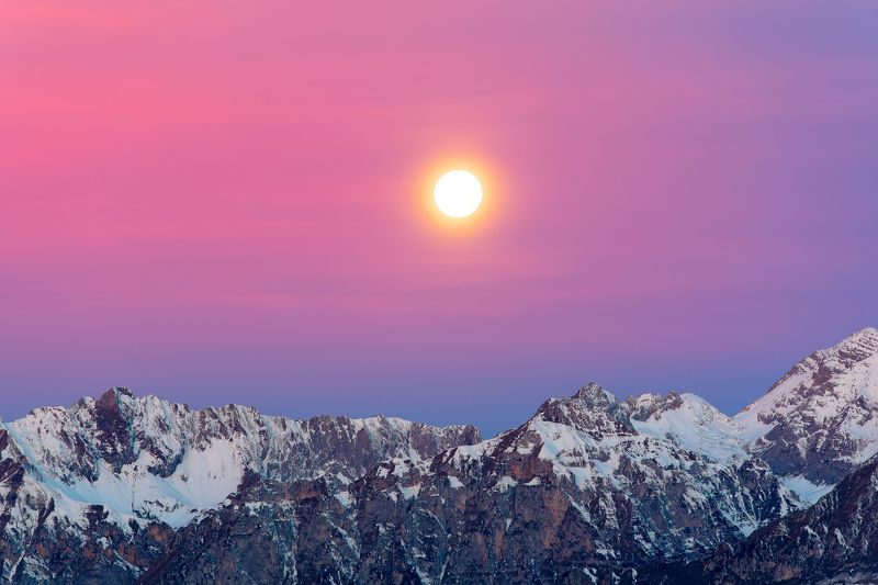 moon,italy,dolomites,dolomiti,moutains,europe,trento,alpen, Dolomites moutainsphoto preview