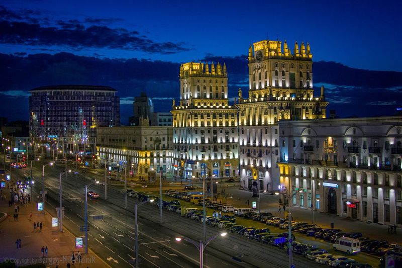беларусь, город, минск, вечер, фотосфера-минск Городские \
