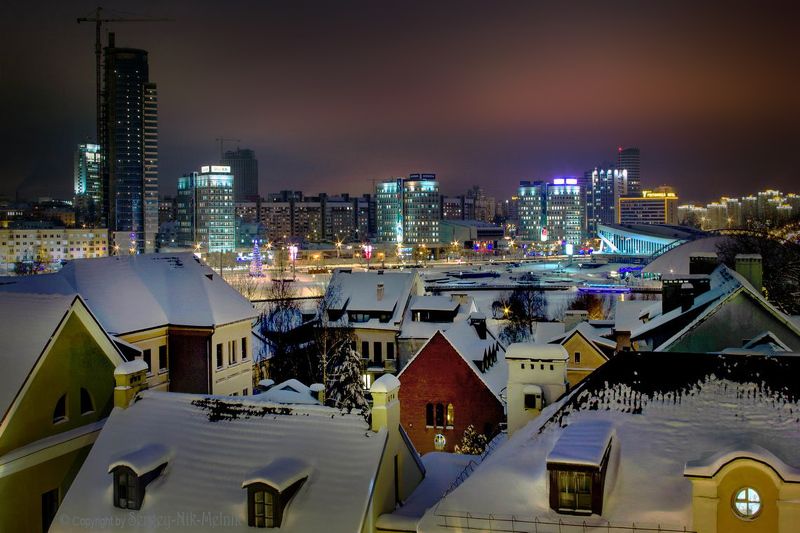 беларусь, город, минск, вечер, фотосфера-минск Старый и новый городphoto preview