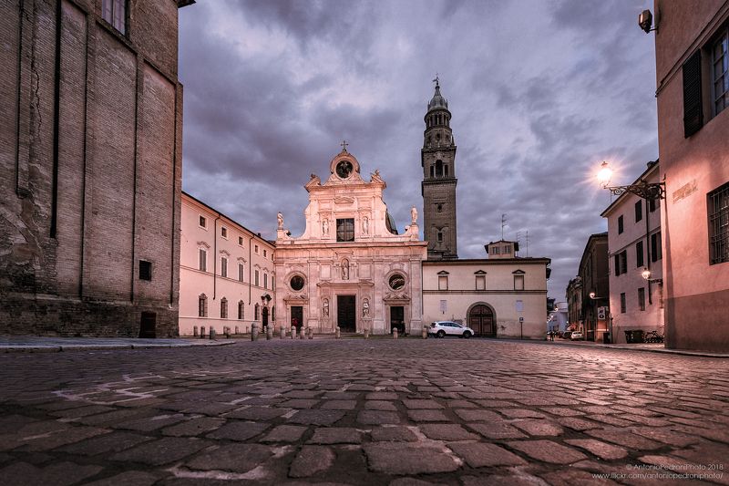 Parma, Italy, city, town, light, street, road, church, cathedral, night, evening A night in Parmaphoto preview