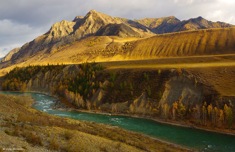 алтай, чуя, река, горы, осень, вечер Чуя. Октябрь. Перед закатом.photo preview