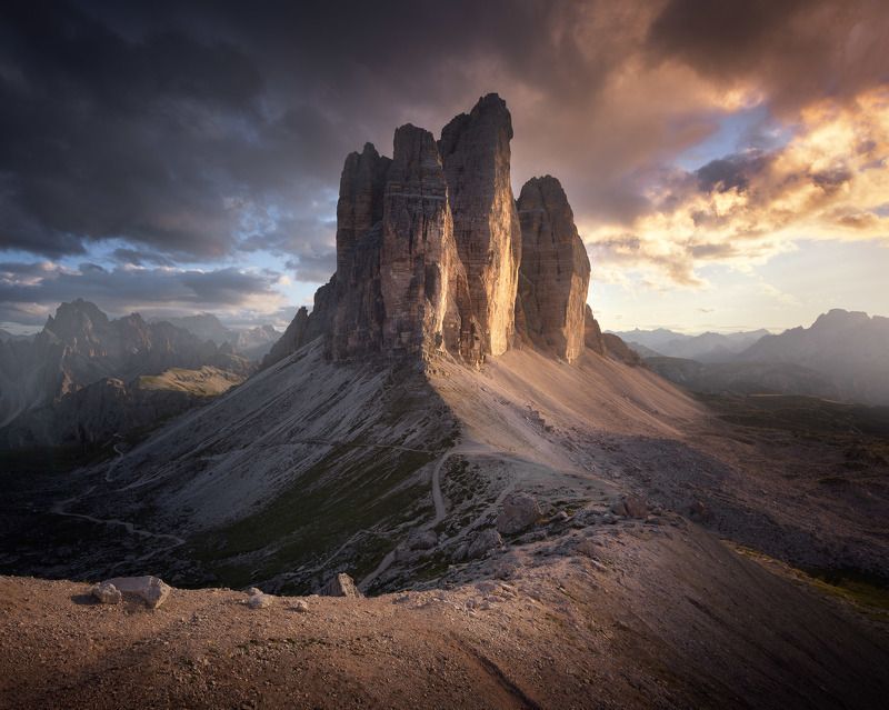 adige, alpine, alps, alto, bolzano, cime, cliff, climbing, clouds, dolomites, dolomiti, drei, environment, europe, evening, hiking, italian, italy, landmark, landscape, lavaredo, laveredo, mount, mountain, nature, outdoor, park, peak, ridge, rock, scenery The Guardians of Lightphoto preview