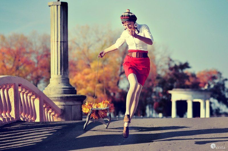 зима, осень, санки, любов, смех, радость Осінній експресphoto preview