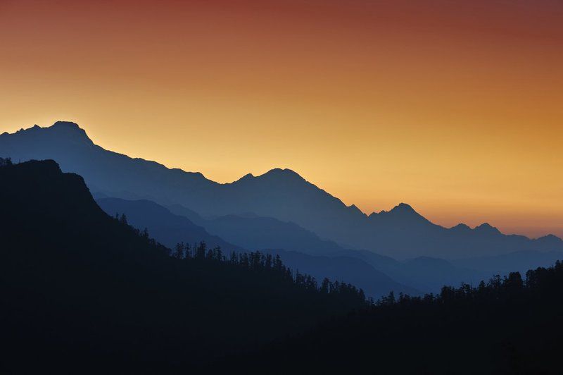 sunrise, nepal, mountains, silhouette Simple sunrisephoto preview