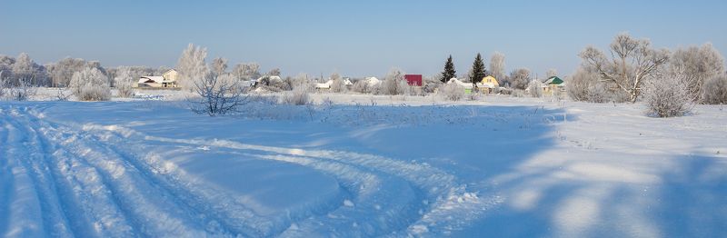 снег, рождество, иней, зима, деревня photo preview