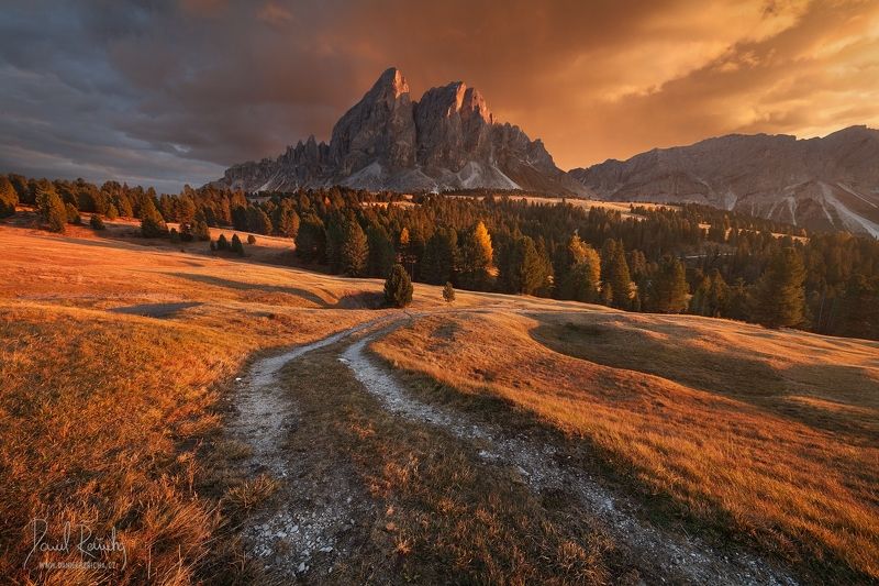 Alpen,  Alps, Dolomiten, Dolomites, Dolomiti, Italia, Italien, Italy, South Tyrol, Tyrol, Trentino, Veneto, Beluno, Passo Erbe, Sas de Pütia, Peitlerkofel, Europe,   Infernal eveningphoto preview