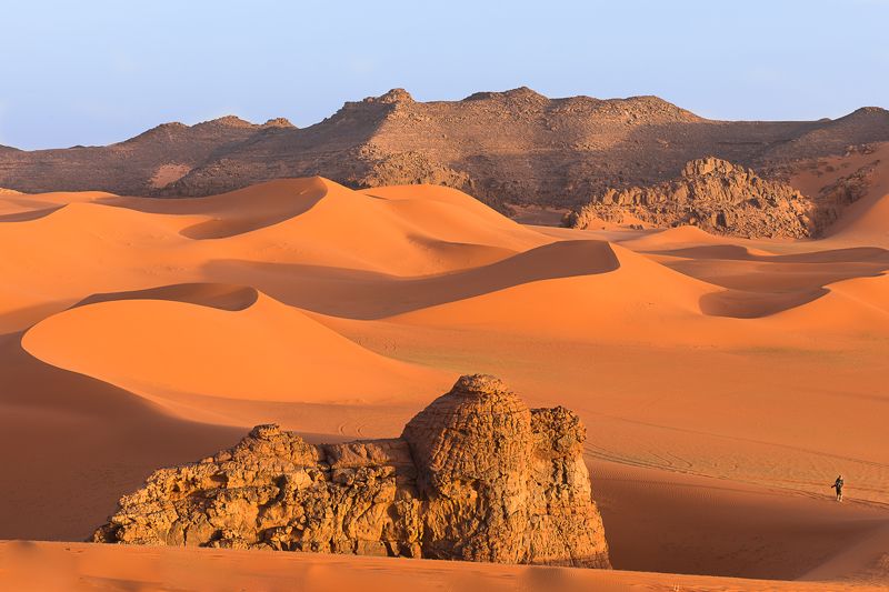 алжир, сахара, песок, дюны, тадрарт, пустыня Вечерняя прогулкаphoto preview