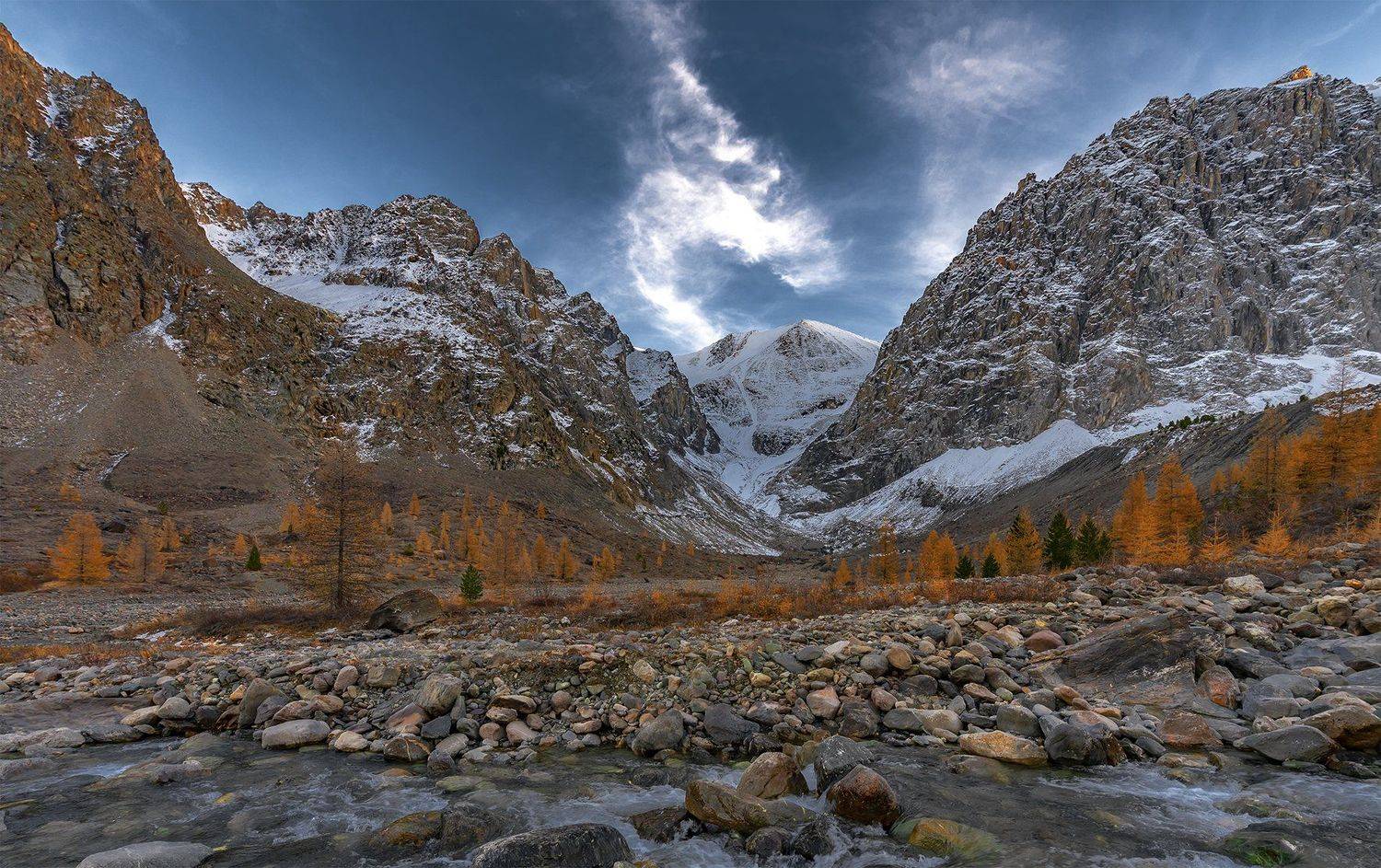 осень, горный алтай, актру, караташ, Евгений Шестаев