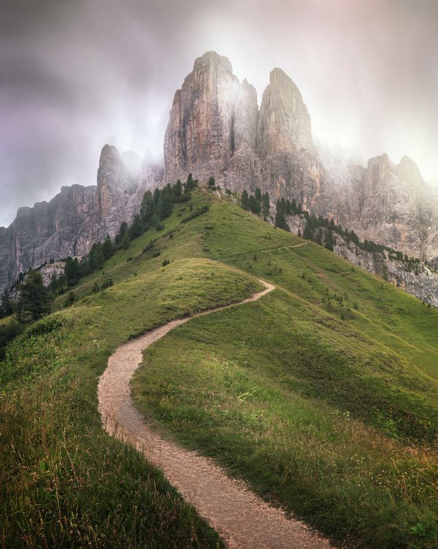 alpine, alps, alto, brunecker, cliff, clouds, dolomites, europe, gardena, grass, green, group, hiking, hill, italia, italian, italy, landscape, light, meadow, morning, mountain, nature, pass, pasture, path, peak, resort, ridge, road, rock, sella, sky, sou The Path to Ascensionphoto preview