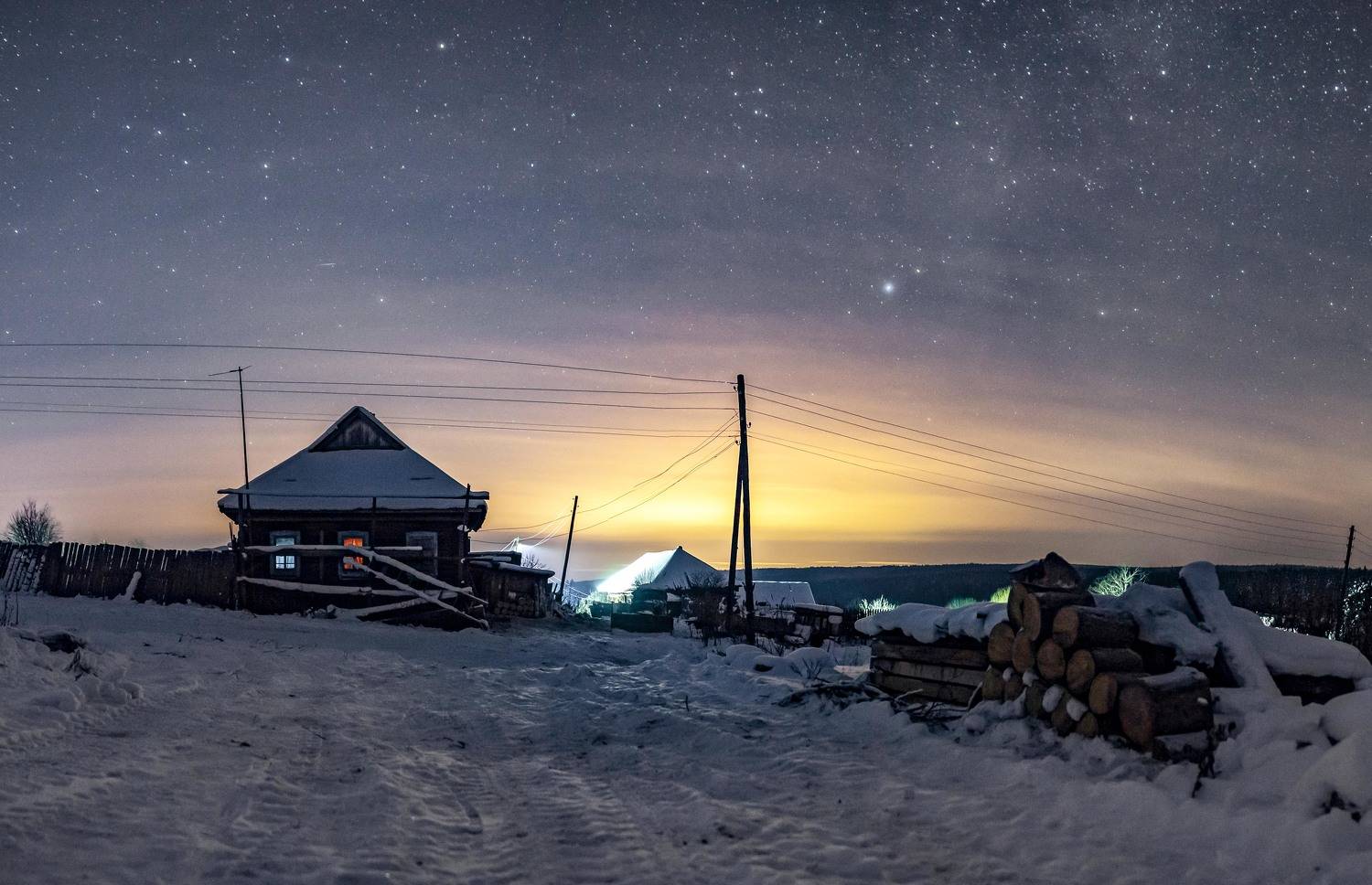Однажды ночью. Автор: Андрей Козлов пермский край, зима, снег, астрофото, звезды, Андрей Козлов