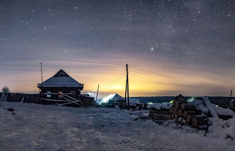 пермский край, зима, снег, астрофото, звезды Однажды ночьюphoto preview